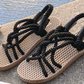 Flat bottom hemp sandals Snapitonline