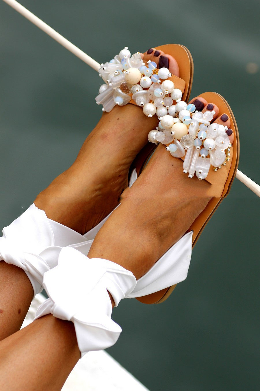 Flat candy-colored flat sandals Snapitonline