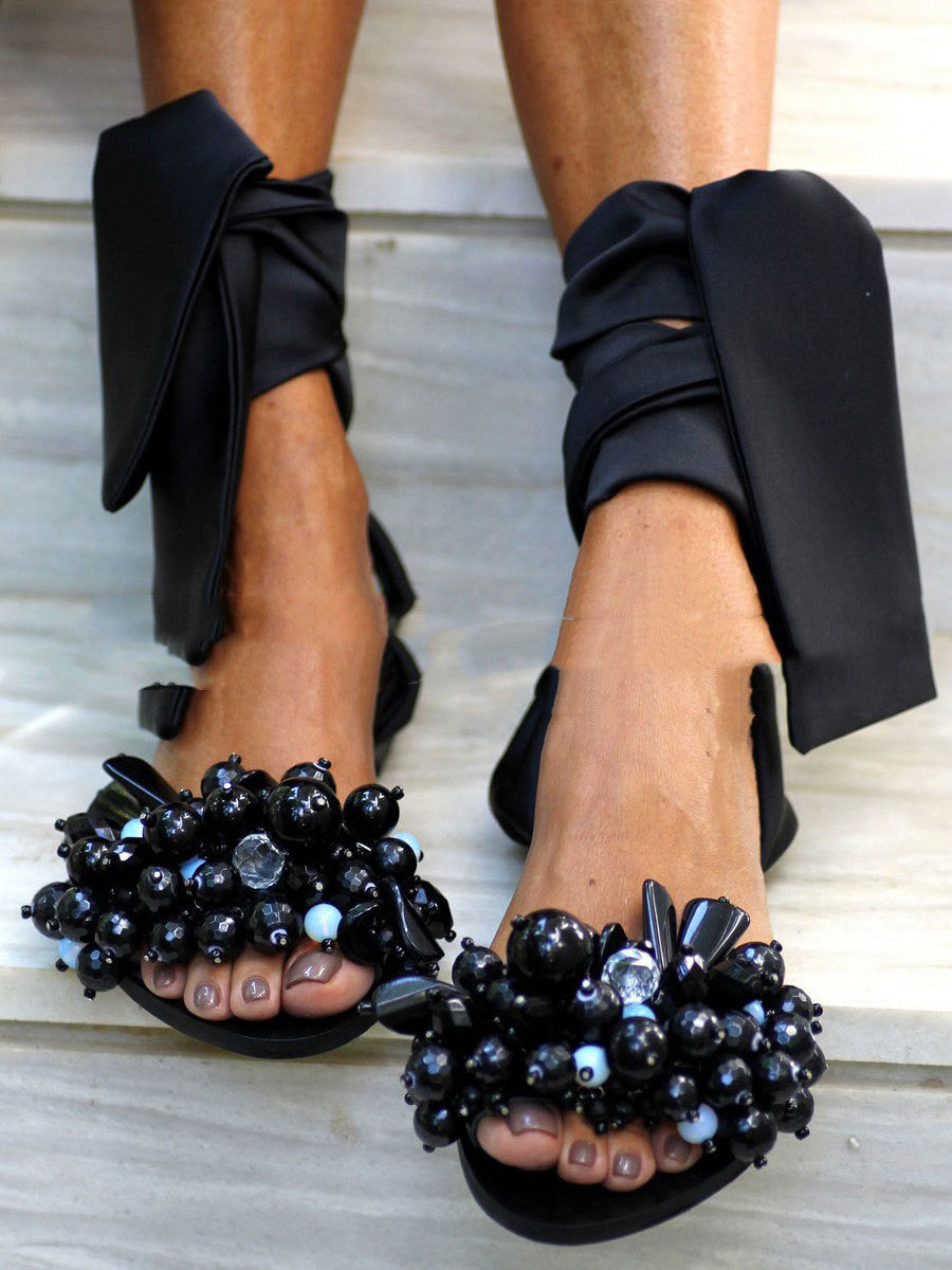 Flat candy-colored flat sandals Snapitonline