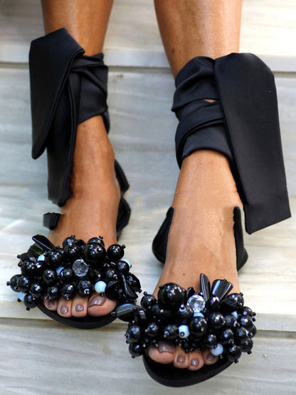 Flat candy-colored flat sandals Snapitonline
