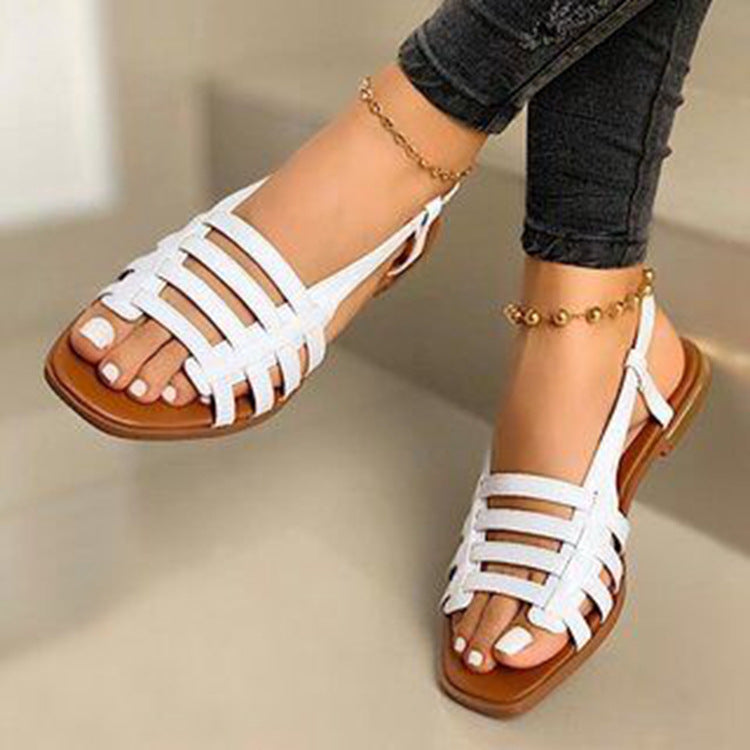 Flat round toe sandals Snapitonline