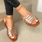 Flat round toe sandals Snapitonline