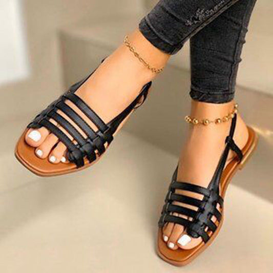 Flat round toe sandals Snapitonline
