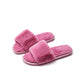 Fleece slippers women's one-word cotton slippers Snapitonline