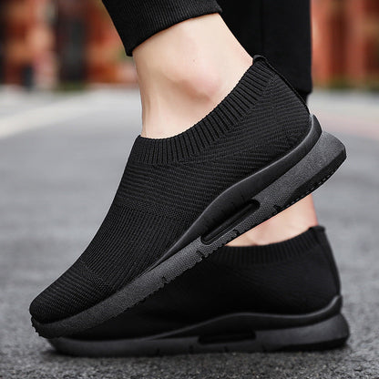 Flying Knit Sneakers Men's Mesh White Shoes Black Casual Sneakers Snapitonline