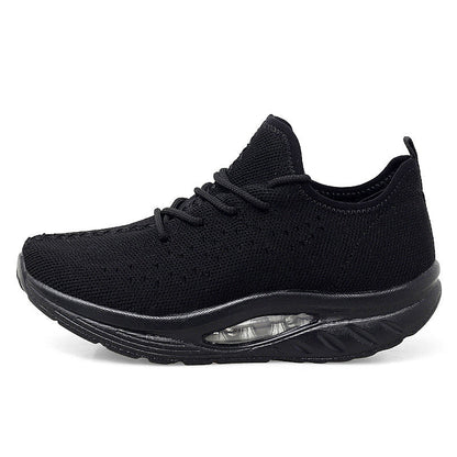 Flying Woven Air Cushion Sneakers Fitness Mom Shoes Mesh Breathable Women's Shoes Snapitonline
