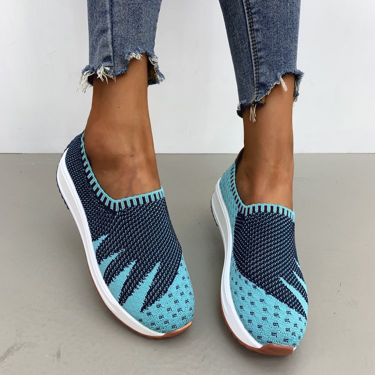 Flyknit Breathable Shoes Wedge Sneakers Snapitonline