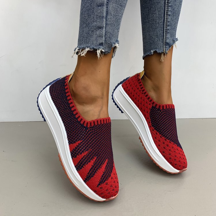 Flyknit Breathable Shoes Wedge Sneakers Snapitonline