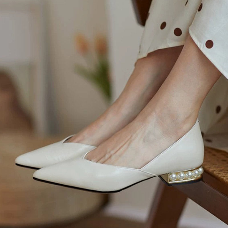 French pointed toe shoes women's flat low heels Snapitonline
