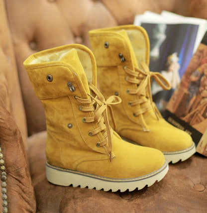Frosted fur boots snow boots Lace Up Boots Snapitonline