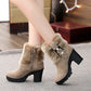 Furry snow boots short tube suede short boots women Snapitonline
