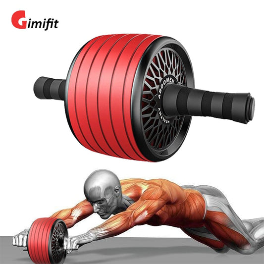 Gimift Abdominals Exercise Wheel Wider AB Roller  Noiseless Abdominal Core Muscle Building Workout Gym Home Fitness Equipment Snapitonline