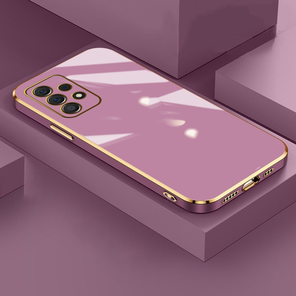 Glossy Plated Phone Case For Samsung Galaxy A52 A52s A72 A22 A53 A73 A33 A23 A32 4G 5G A51 A71 M32 Case Cover Silicone Protector Snapitonline