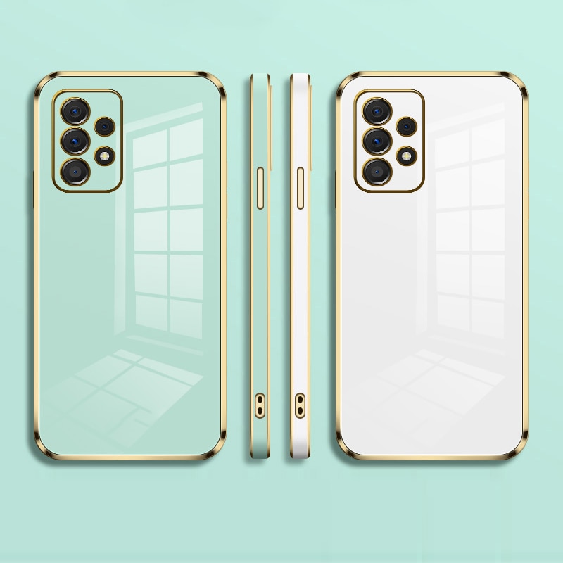 Glossy Plated Phone Case For Samsung Galaxy A52 A52s A72 A22 A53 A73 A33 A23 A32 4G 5G A51 A71 M32 Case Cover Silicone Protector Snapitonline