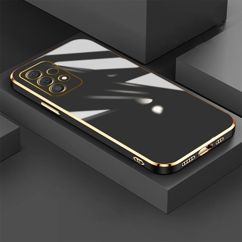 Glossy Plated Phone Case For Samsung Galaxy A52 A52s A72 A22 A53 A73 A33 A23 A32 4G 5G A51 A71 M32 Case Cover Silicone Protector Snapitonline