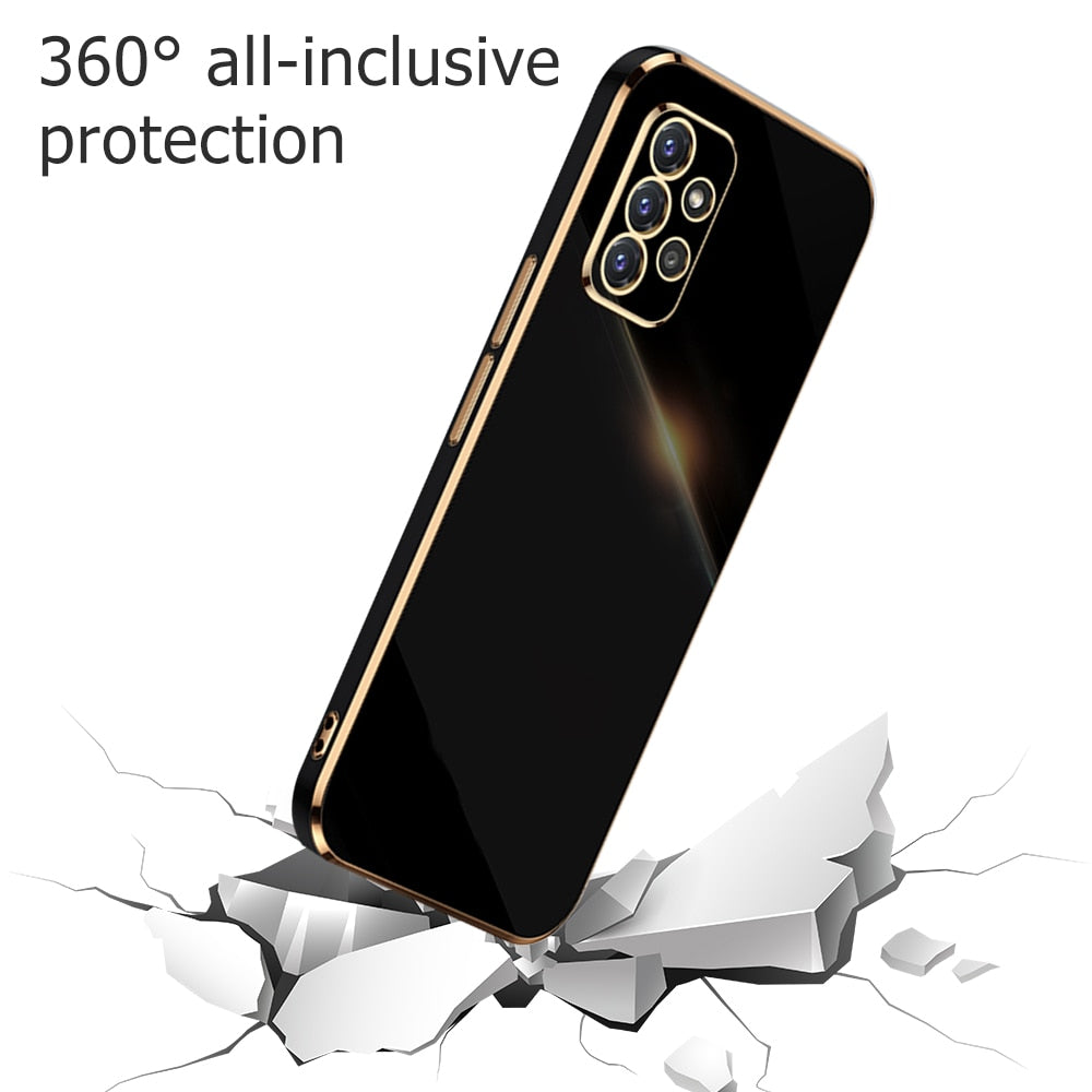 Glossy Plated Phone Case For Samsung Galaxy A52 A52s A72 A22 A53 A73 A33 A23 A32 4G 5G A51 A71 M32 Case Cover Silicone Protector Snapitonline