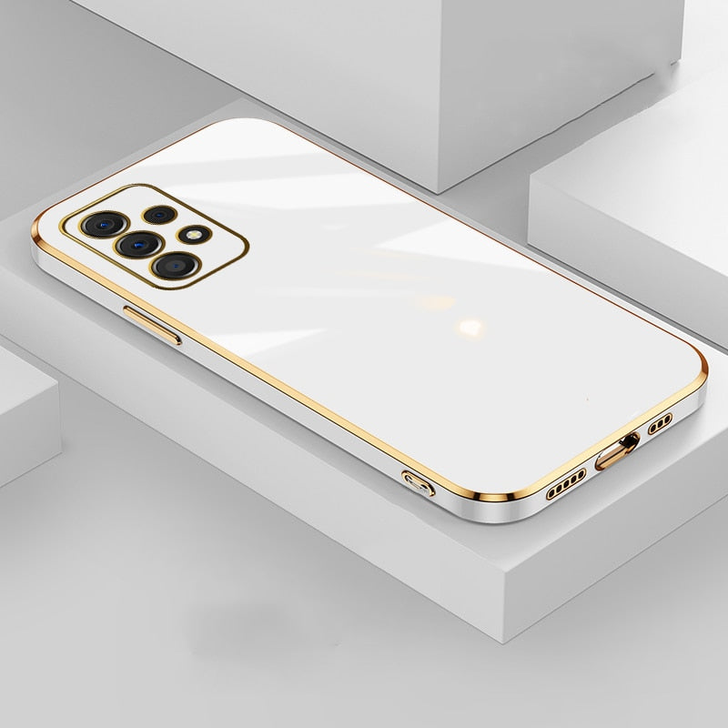 Glossy Plated Phone Case For Samsung Galaxy A52 A52s A72 A22 A53 A73 A33 A23 A32 4G 5G A51 A71 M32 Case Cover Silicone Protector Snapitonline