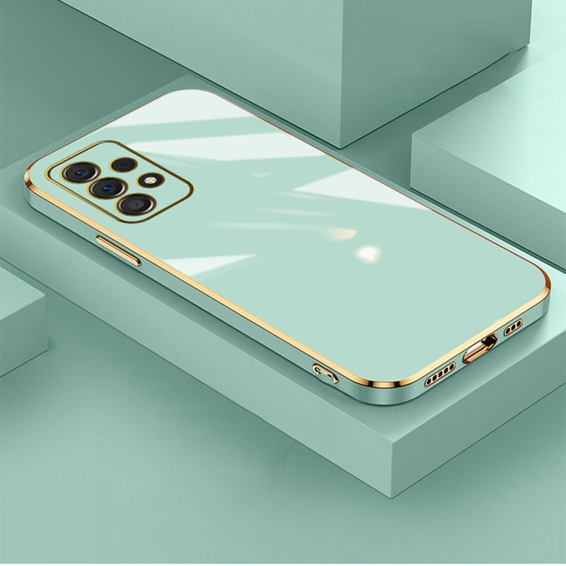 Glossy Plated Phone Case For Samsung Galaxy A52 A52s A72 A22 A53 A73 A33 A23 A32 4G 5G A51 A71 M32 Case Cover Silicone Protector Snapitonline