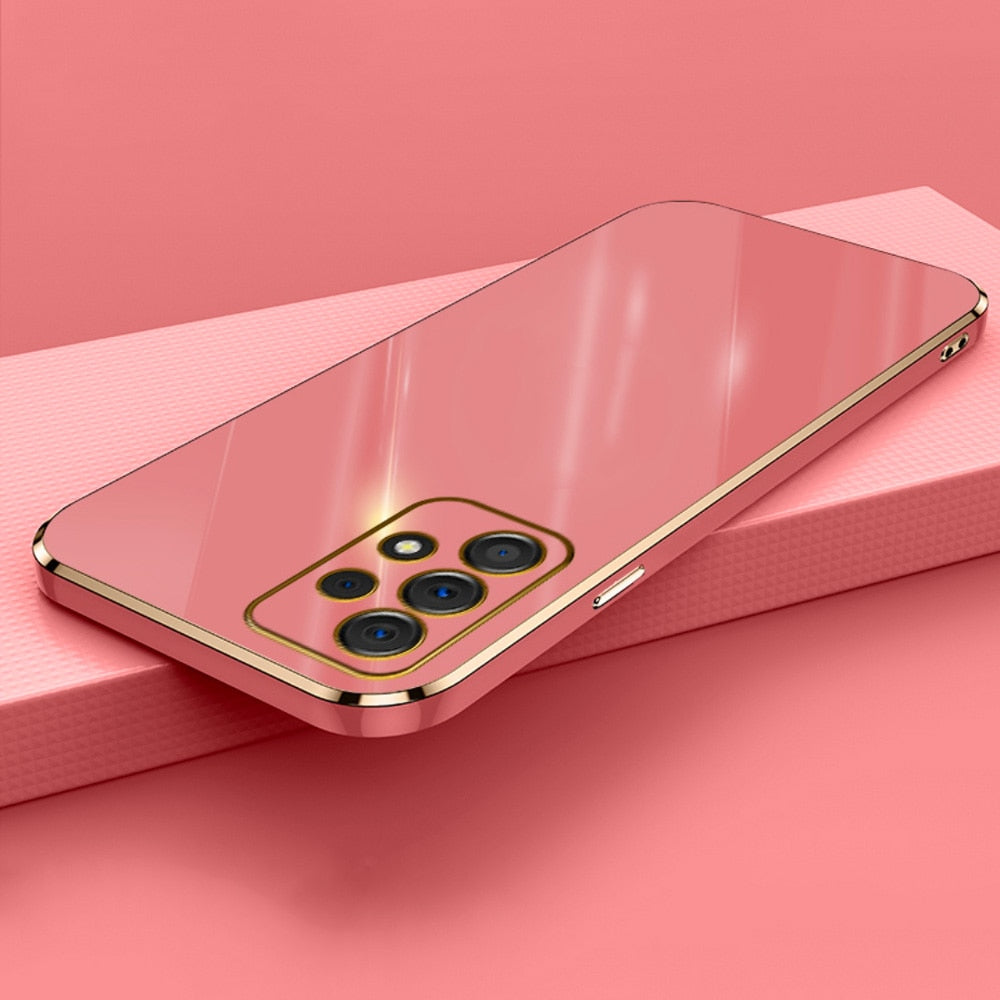 Glossy Plated Phone Case For Samsung Galaxy A52 A52s A72 A22 A53 A73 A33 A23 A32 4G 5G A51 A71 M32 Case Cover Silicone Protector Snapitonline