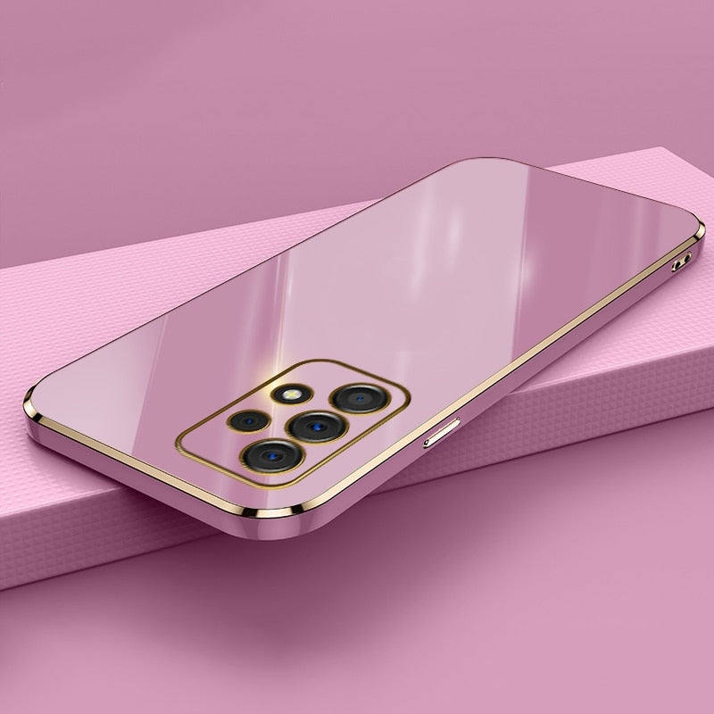 Glossy Plated Phone Case For Samsung Galaxy A52 A52s A72 A22 A53 A73 A33 A23 A32 4G 5G A51 A71 M32 Case Cover Silicone Protector Snapitonline