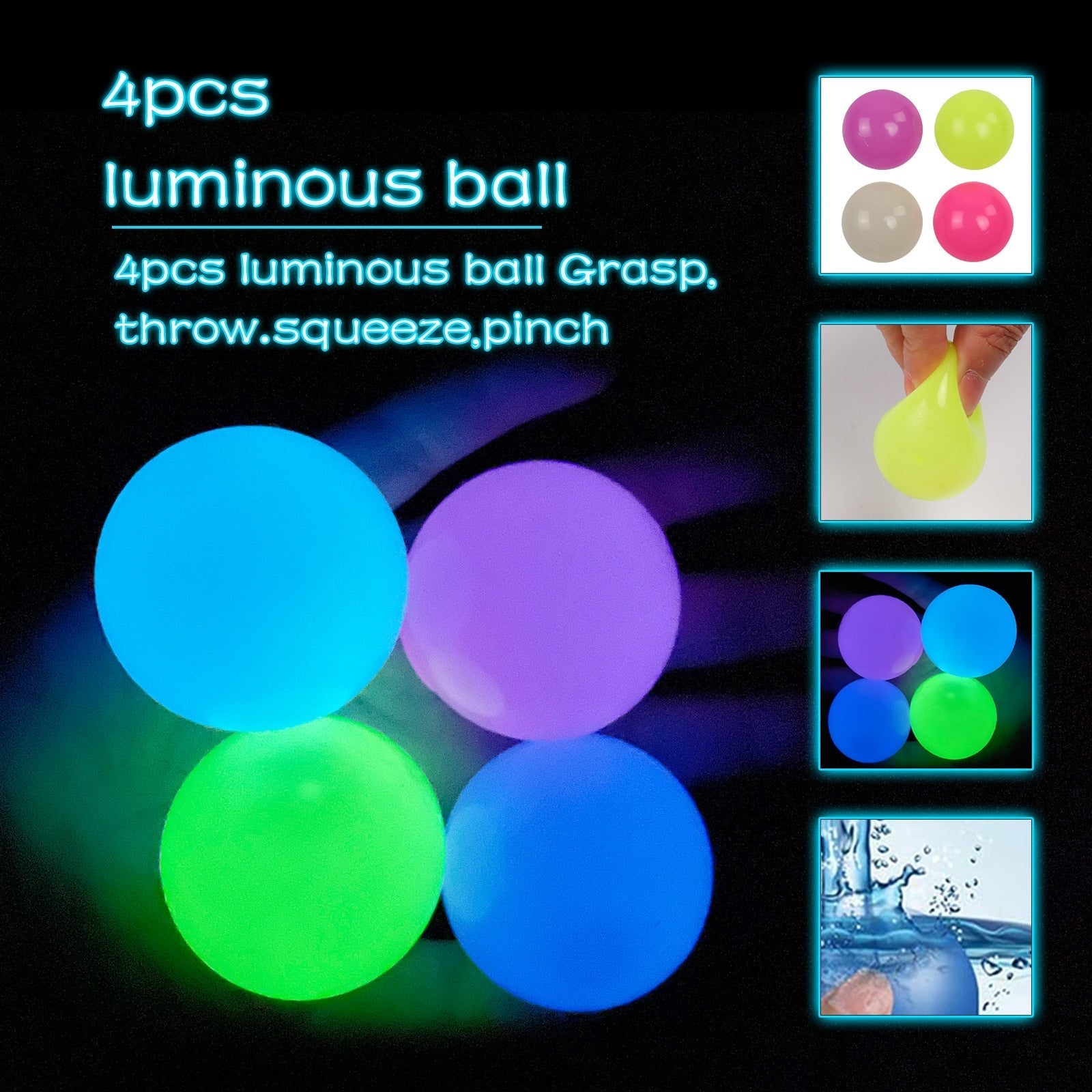 Glowing Sticky Wall Ball Snapitonline
