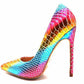 Gradient snake print point-toe pumps Snapitonline