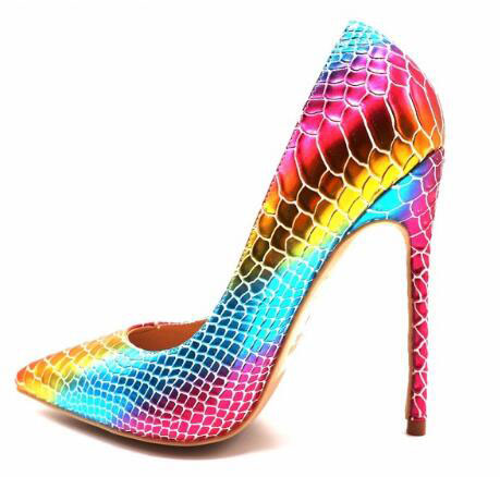 Gradient snake print point-toe pumps Snapitonline