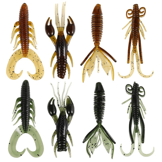 4pcs Soft lure Worms Fishing Lure Shaped 8g 6cm Wobblers Sets Shrimp Lure Silicone Bait Wobbler for Trolling Bass Fishing Tackle