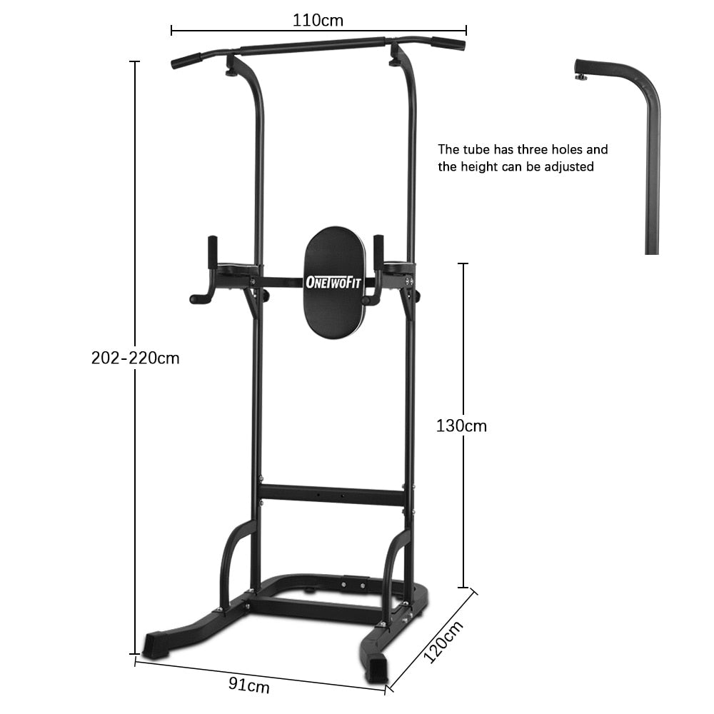 OneTwoFit Pull Up Bar Dip Station Power Tower Large Wide Push Up Station Fitness Equipment for Home Gym Exercise Chin Up Bar - Snapitonline