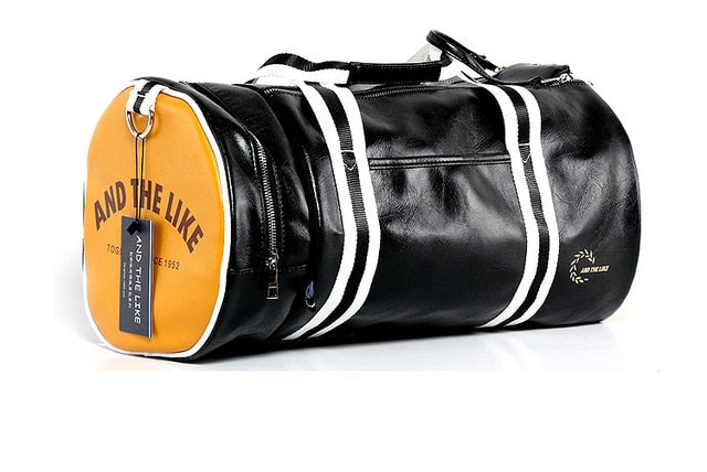 PU Leather Sports Gym Bag Multifunction Training Fitness Shoulder Bags Traveling Handbag Striped Sac De Sport Women Men XA719WD - Snapitonline