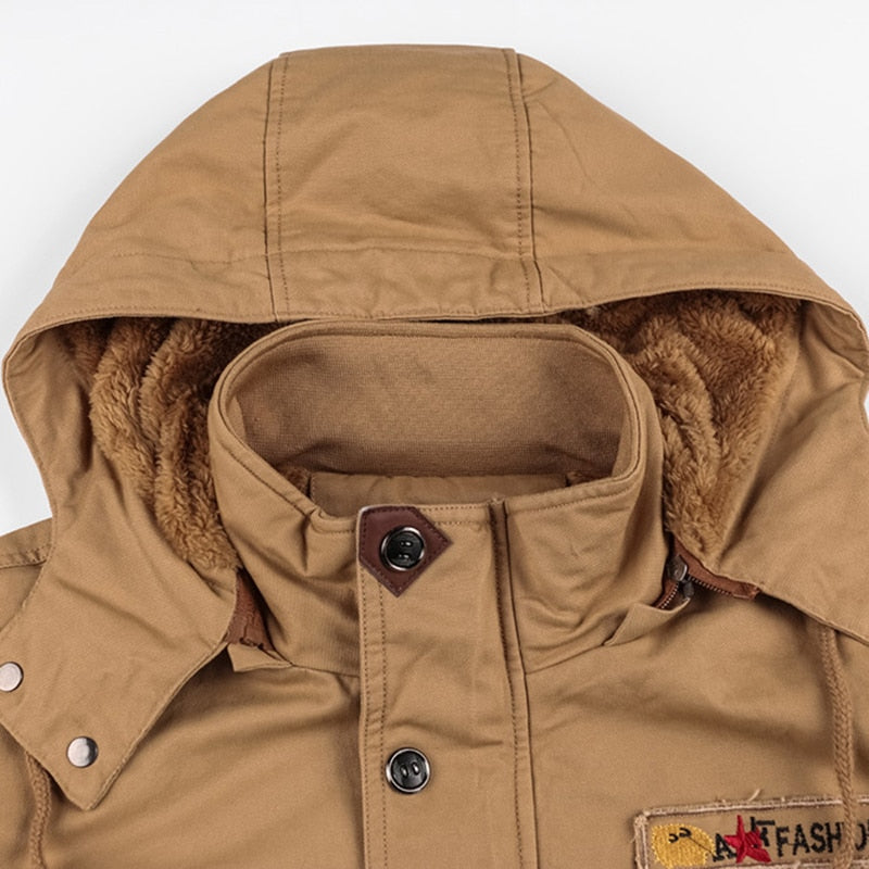 Mens Winter Fleece Inner Jacket Coats Thick Warm Casual Parkas Outwear Jackets Men jaquetas masculina inverno Hooded Overcoat - Snapitonline