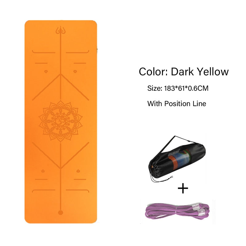 TPE Yoga Double Layer Non-Slip Mat Yoga Exercise Pad with Position Line For Fitness Gymnastics and Pilates - Snapitonline