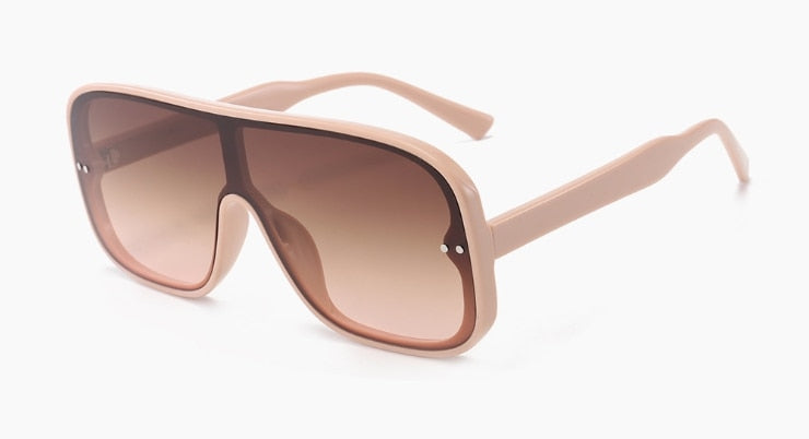 One Lens Square Simple Sunglasses Men Women Fashion UV400 Glasses