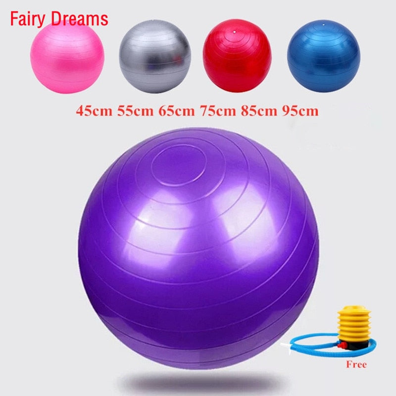 Yoga Ball 45 55 65 75 85 95cm Pilates Equipment Fitness PVC Thickened Anti-Burst Gymnastics Sports Training Workout Exercise - Snapitonline
