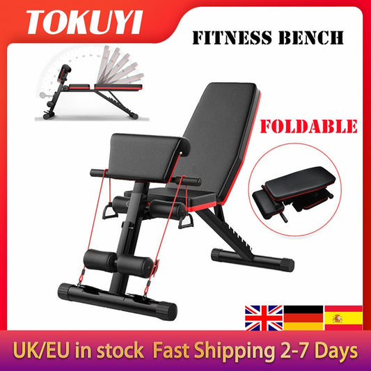 TOKUYI Foldable Fitness Bench Workout Multifunction Abdominales Benches Indoor Sport Equipment For Musculation Weight Bench - Snapitonline