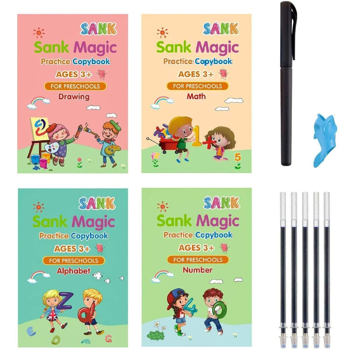 Magic Practice Copybook (4 Pack) + Magic Pen - Snapitonline