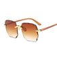 Square Sunglasses Woman Brand Designer Fashion Rimless Gradient Sun Glasses Shades Cutting Lens Ladies Frameless Eyeglasses