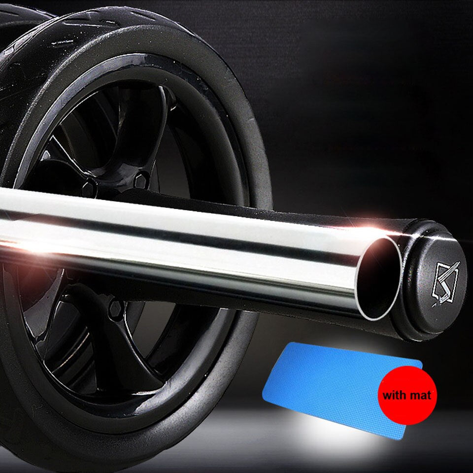 KoKossi Fashion Keep Fit Wheels No Noise Abdominal Wheel Ab Roller With Mat For Arm Waist Legs Exercise Gym Fitness Equipment - Snapitonline