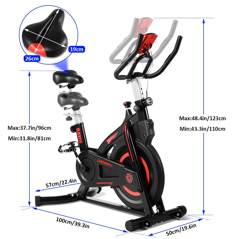ONETWOFIT 127kg Load Static Bicycle Bike Apartment Spinning Bike Gym Stationary Exercise Bike Fitness Equipment for Home Trainer - Snapitonline