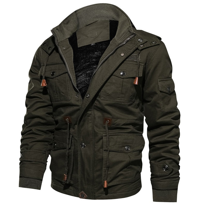 Mens Winter Fleece Inner Jacket Coats Thick Warm Casual Parkas Outwear Jackets Men jaquetas masculina inverno Hooded Overcoat - Snapitonline