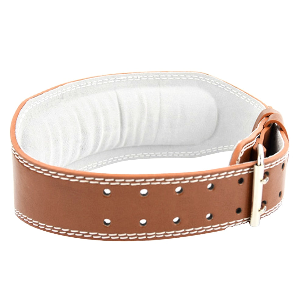 Leather Weightlifting Belt Gym Fitness  Dumbbell Barbell Powerlifting Back Support Power Training Weight Lifting Belt - Snapitonline