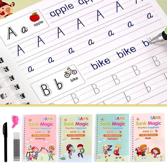 Magic Practice Copybook (4 Pack) + Magic Pen - Snapitonline