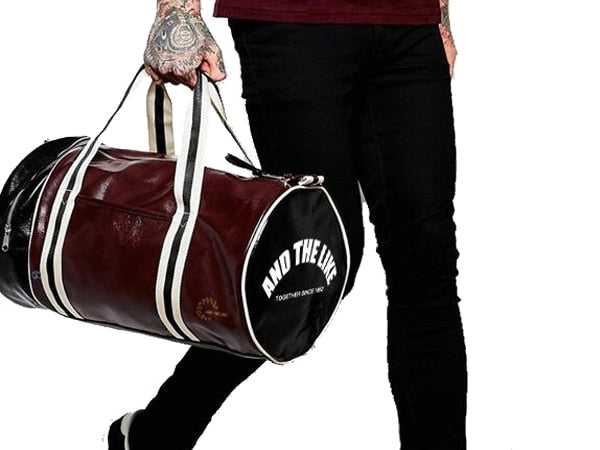 PU Leather Sports Gym Bag Multifunction Training Fitness Shoulder Bags Traveling Handbag Striped Sac De Sport Women Men XA719WD - Snapitonline