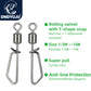 DNDYUJU 50pcs Fishing Connector Rolling Swivel With T-shape Snap Fishing Swivels Stainless Steel Beads Fishing Accessories