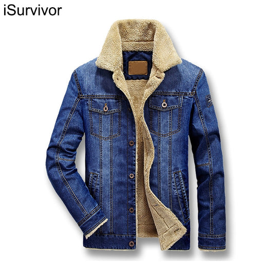 iSurvivor 2022 Men Denim Jeans Jackets Coats Jaqueta Masculina Male Casual Fashion Slim Fitted Spring Thick Jackets Hombre Coats - Snapitonline