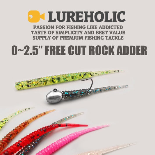 LUREHOLIC 0-2.5” Free Cut Aji Fishing ROCK ADDER Fineese Lure Fishing Soft Lure Needle Tail Mini