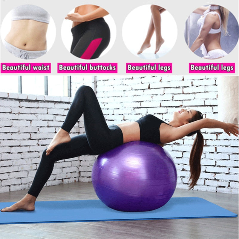 Yoga Ball 45 55 65 75 85 95cm Pilates Equipment Fitness PVC Thickened Anti-Burst Gymnastics Sports Training Workout Exercise - Snapitonline