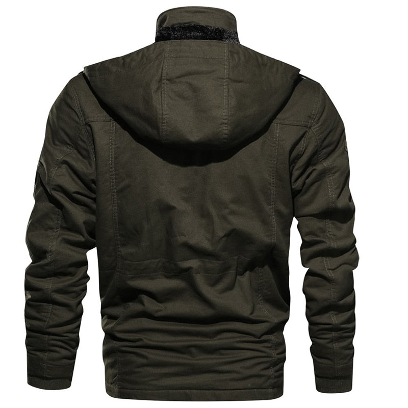 Mens Winter Fleece Inner Jacket Coats Thick Warm Casual Parkas Outwear Jackets Men jaquetas masculina inverno Hooded Overcoat - Snapitonline