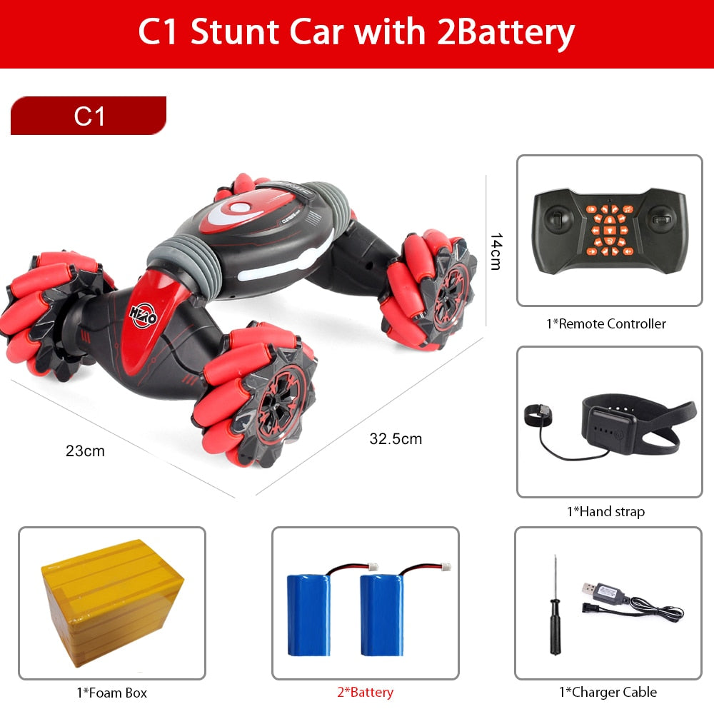 ZWN C1/ C1 MINI 4WD RC CAR Radio Gesture Induction 2.4G Toy Light Music Drift Dancing Twist Stunt Remote Control Car for Kids - Snapitonline