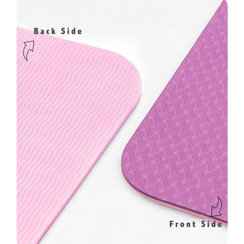 TPE Yoga Double Layer Non-Slip Mat Yoga Exercise Pad with Position Line For Fitness Gymnastics and Pilates - Snapitonline